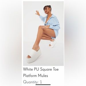 White PLT mules never worn only tried on. 10/10 condition